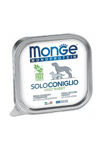 Monge Hrană monoproteică pentru câini, Solo iepure (150g)
