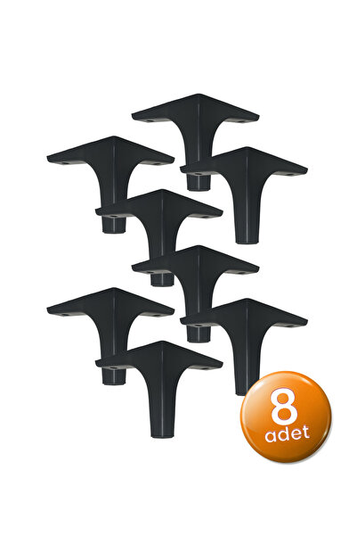 Boldepo 8'li Set Moda 12 cm Siyah Mobilya Ayağı – Dayanıklı Plastik Koltuk ve...