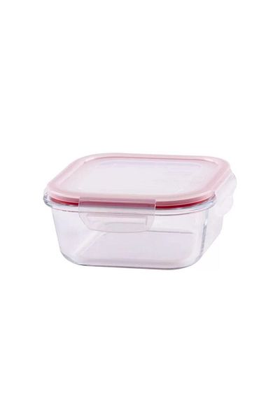 JollyMag Recipient alimentar, BSG 1, 750 ml, 15 x 15 x 6 cm, pătrat, sticlă borosilicată/PP, clemă, MagicHome