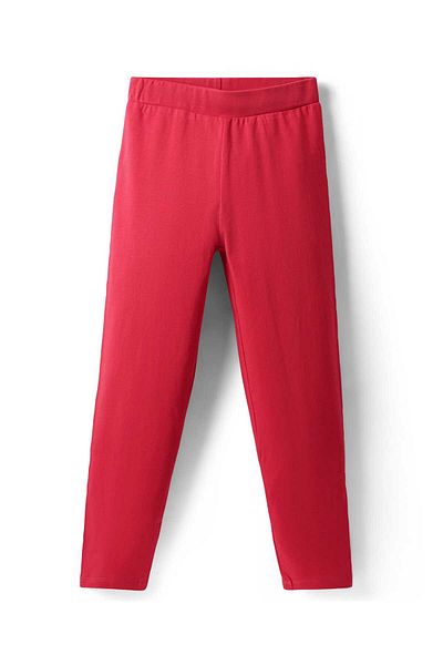 Pine kids Pine Kids Cotton Lycra Knit Full Length Solid Leggings Pack of 2 - Navy Blue & Red