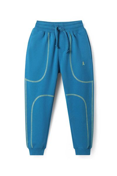 Pine kids Logo Printed Lounge Pants - Teal Blue