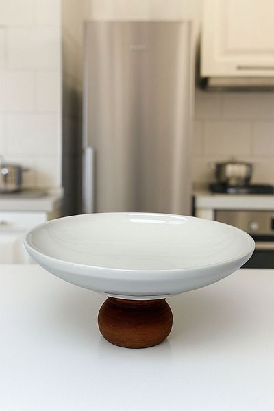 Dia Presentation Bowl, Porcelain Presentation Bowl, Pedestal Presentation Bowl, Salad Bowl, Presentation Plate