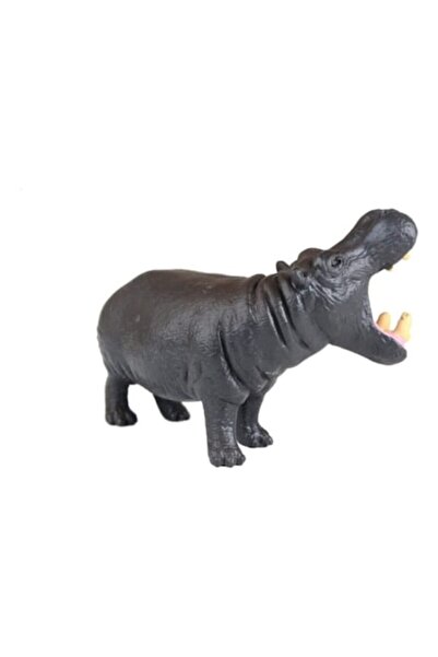 MASHASHOP Figurină hipopotam realistă, negru închis, 17 cm