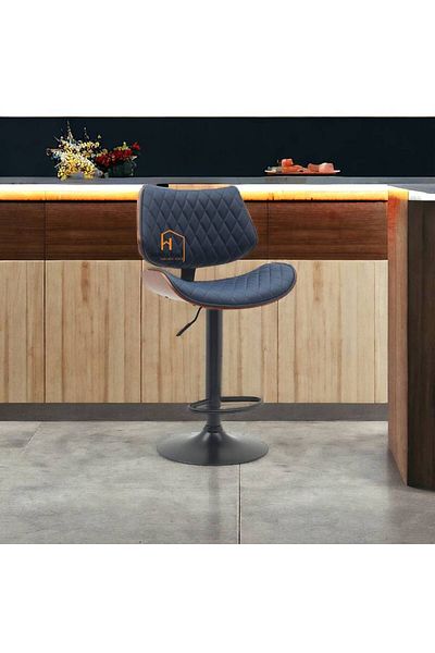 Al Saada Home كرسي بار - 115 × 50 × 50 سم - أزرق غامق