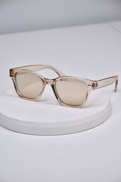 LOOKUP NEW Unisex Women Men Uv400 Protected Bone Square Rectangle Metal Detail Sunglasses