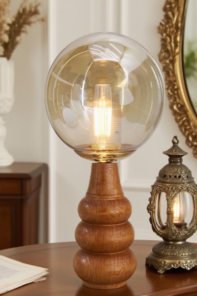 571 Store Sina Table Lampshade Wooden Body Fabric Headboard Decorative Table Lamp Night Light