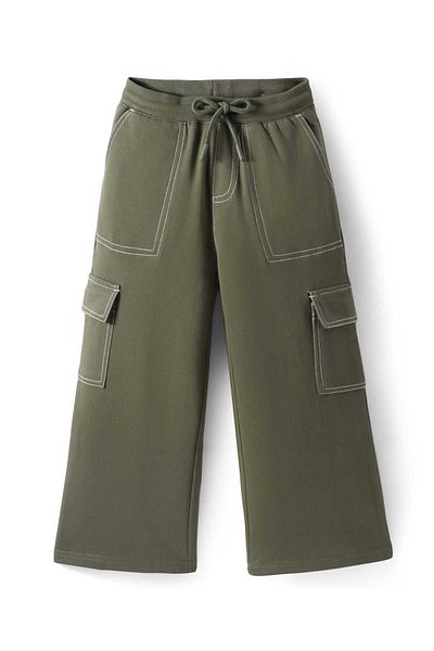 Pine kids Pine Kids Knit Full Length Solid Lounge Pants with Pocket - Olive Green