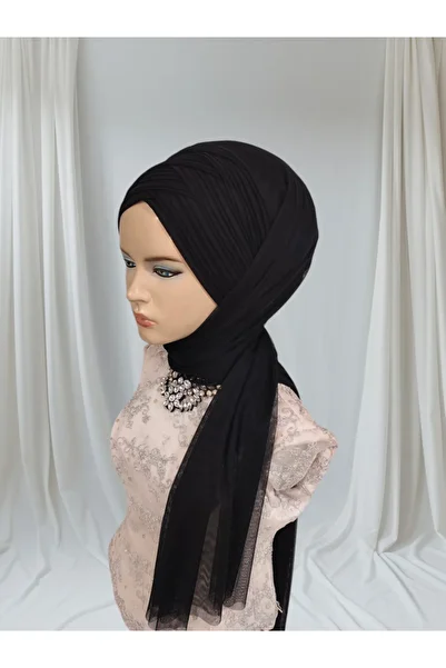 Nuray hazır duvak Black Sevda Shawl Ready-Made Turban Ready-Made Shawl Ready-Made Veil