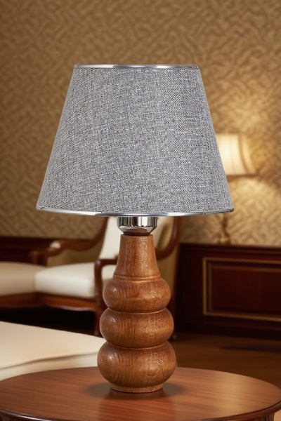 571 Store Sina Table Lampshade Wooden Body Fabric Headboard Decorative Table Lamp Night Light