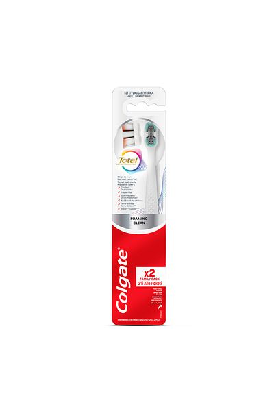 Colgate Total White Foaming Clean Toothbrush 1+1