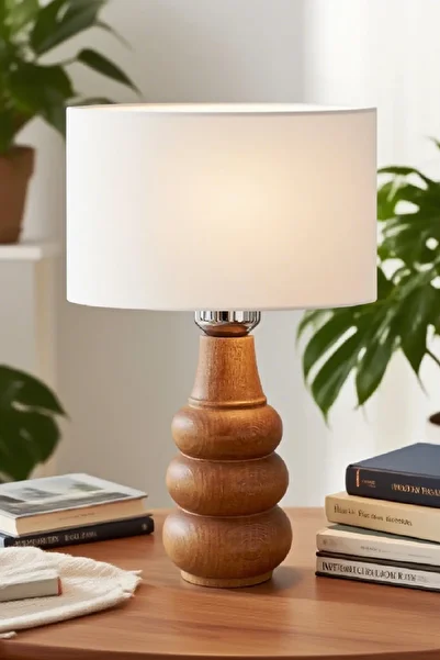 571 Store Sina Table Lampshade Wooden Body Fabric Headboard Decorative Table Lamp Night Light