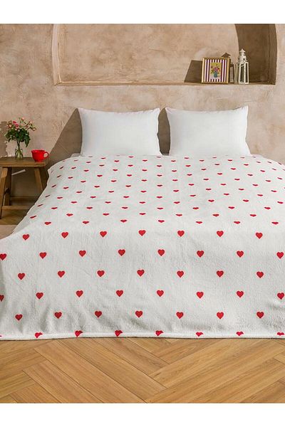LC Waikiki Lcw Home Heart Printed Double Blanket 200X220 cm (W5)