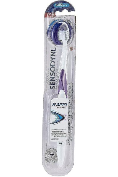 Sensodyne Rapid Relief Toothbrush for Sensitive Teeth, Manual, Adult, Multi-Color
