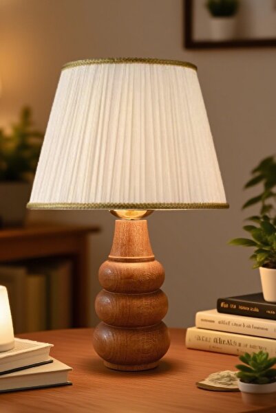 571 Store Sina Table Lampshade Wooden Body Fabric Headboard Decorative Table Lamp Night Light