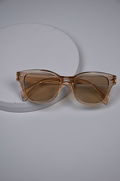LOOKUP NEW Unisex Women Men Uv400 Protected Bone Square Rectangle Metal Detail Sunglasses