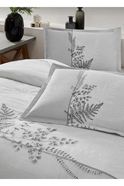 Özdilek Single (Fitted Sheet) Duvet Cover Set Helecho Gray