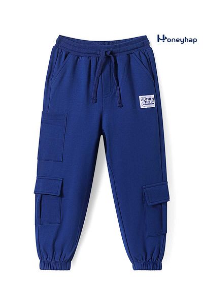 Honeyhap Premium 100% Cotton Knit Full Length Bio Finish Lounge Pant with Patch Detailing - Limoges