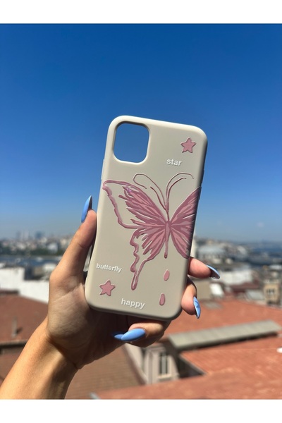 Mobildizayn SAMSUNG A21S Uyumlu Kelebek Happy Desenli Telefon Kılıfı