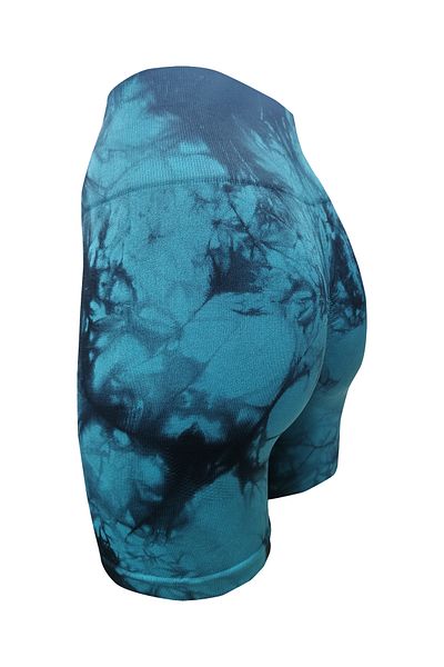 baim x Scrunch, fără sudură, cu talie înaltă, model Tie-Dye, cu șnur, colanți scurti de fitness