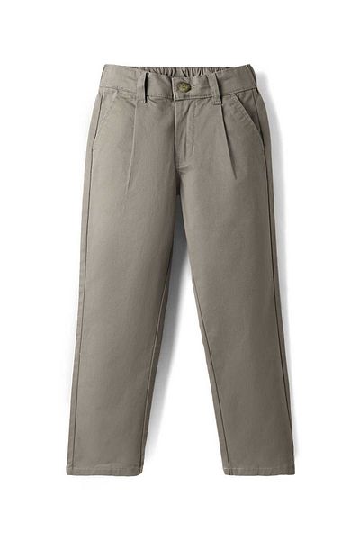 Pine kids Pine Kids Cotton Elastane Woven Full Length Solid Trouser - Beige