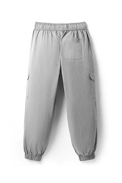Pine kids Pine Kids Cotton Elastane Woven Full Length Trouser With Cargo Pockets - Grey