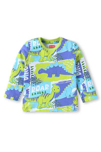 Babyhug Pajama Set with Dino Print - Green & Blue