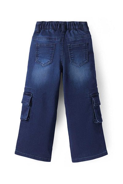 Pine kids Pine Kids Washed Denim Jeans with Cargo Pockets - Navy Blue