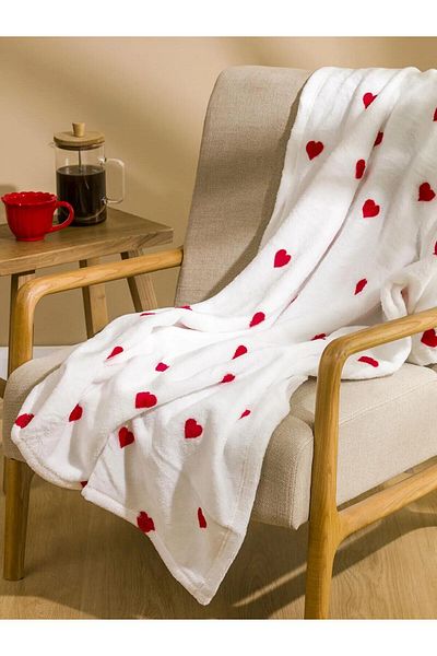 LC Waikiki LCW HOME Одеяло за телевизор с щампа на сърце 100x150 см (Ш5)