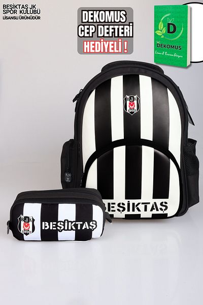 Beşiktaş "DEKOMUS CEP NOTEBOOK GIFTED" حقيبة مدرسية مرخصة للموسم الجديد مع عصا وحقيبة أقلام 2'