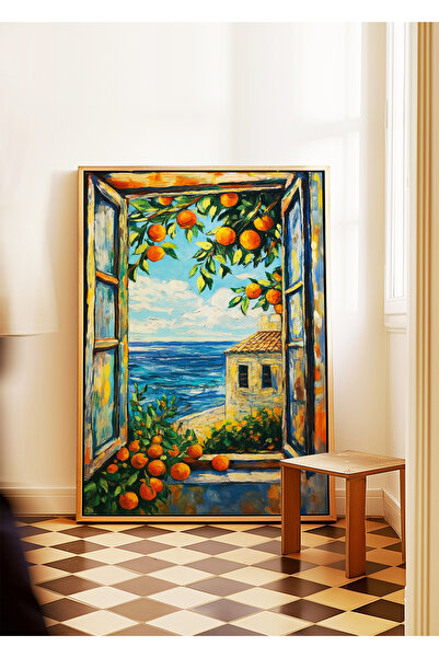 ARTHOUSECOLLECTIVE Poster peisaj - cu vedere la copac de portocale și la mare...