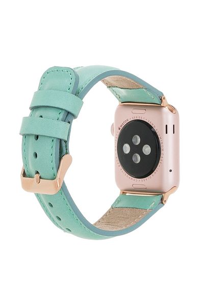 PLM Apple Watch Compatible Leather Cord 42-44-45mm Brn7 Green