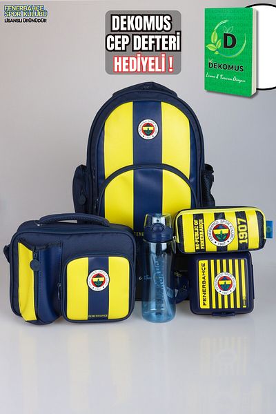 Fenerbahçe "Dekomus Pocket Notebook with Gift" New Season Licensed Full Set School with Rod, 3 Compartments for Nutrition