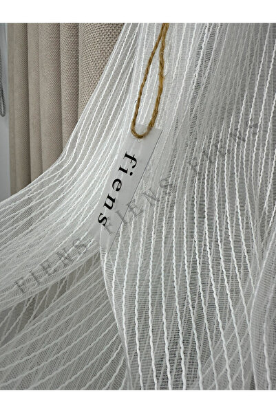 FİENS TEK MAKARNA BURGULU'S MODERN TÜL PERDE 1/3 Sık Pileli | Gramajlı Ütü Ge...