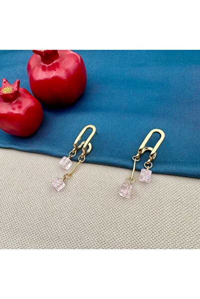 Opia Takı & Aksesuar أقراط متدلية على شكل مكعب ذهبي