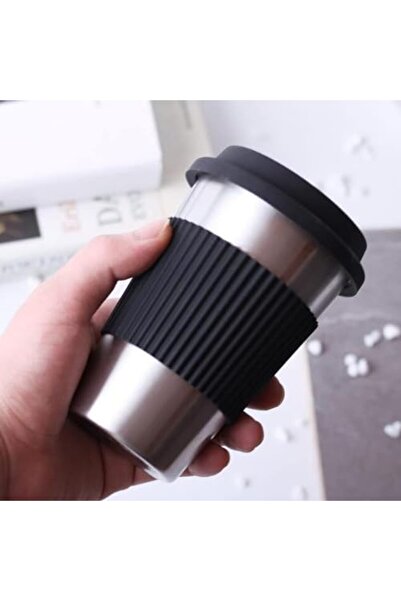 cc bin shihon 400ml Insulated Stainless Steel Cup with Silicone Lid for Hot and Cold Drinks Travel and Workout Use