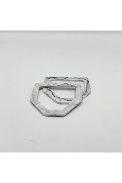 Aynalı Εξάγωνη ακρυλική λαβή λευκό-μαύρο