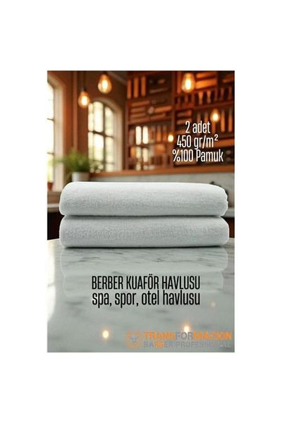 RBY Bx Hairdresser Barber Towel 2 Pcs Cotton Barber Towel 50X90 White