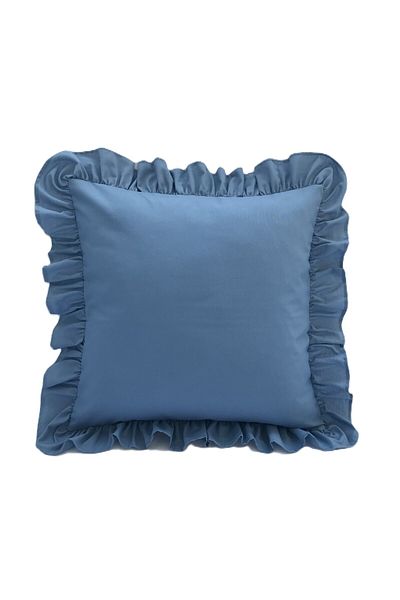 LILYUM 100% Cotton Ruffle Decorative Throw Pillow Case – 43X43 cm (1Pc)