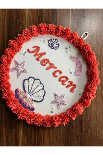 punch passion Bebek kapı süsü, hastane kapı süsü, 30 cm, punch nakışlı, isiml...