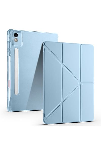 kılıffuarı Lenovo Tab Pro 12.7 Case Tri Folding Silicone with Pen Compartment Foldable Stand Pu Leather Soft