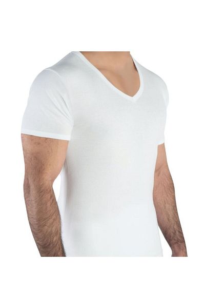 Drosh Droush Casual Inner Shirt Set V-Neck, Pack of 6 White