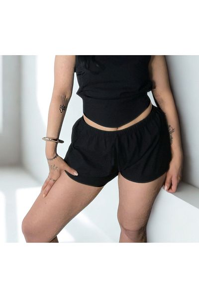 Oment Design Rosa Linen Lace-Up Shorts - Women's Low-Waist Short Linen Shorts