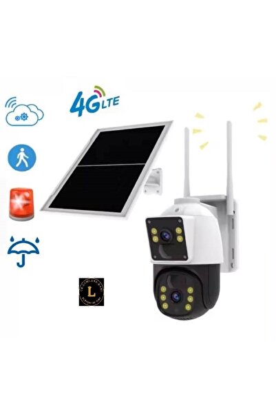 L CR.LUMI.AND.GABI ALĂTURI DE TINE Camera de Supraveghere Video cu Panou Solar de 8W, 2 Camere, Wi-Fi, 4K, 8MP, Vedere Nocturna, Detect