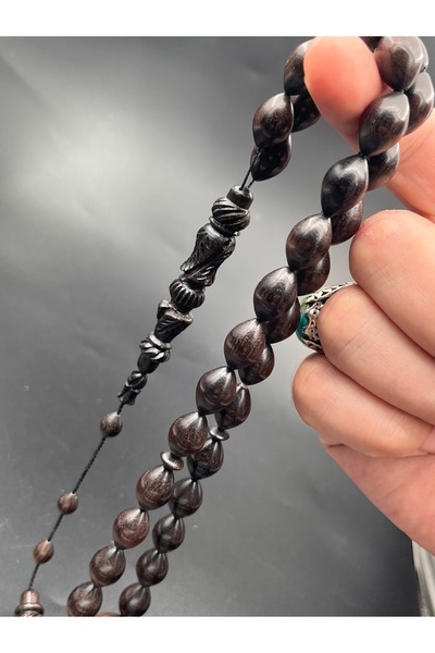 BCF Koleksiyon Special Imam Ebony Prayer Beads – Barley Cut, Handmade, Systematic, Model: Ab040680.010825