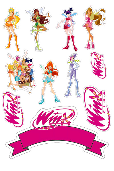 BatıDoğu Winx Yenilebilir Cupcake ve Pasta Resim Baskı