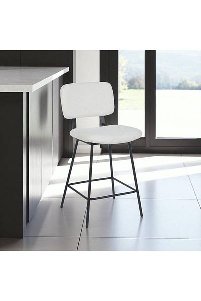 Al Saada Home Premium Bar Chair - White - 51 x 42 x 94 cm