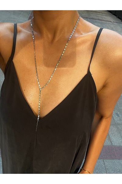 Hoop jewelery Steel Vintage Model Chain ​​Y Necklace
