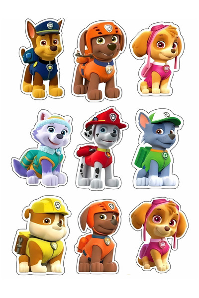 BatıDoğu Paw Patrol Yenilebilir Cupcake ve Pasta Resim Baskı