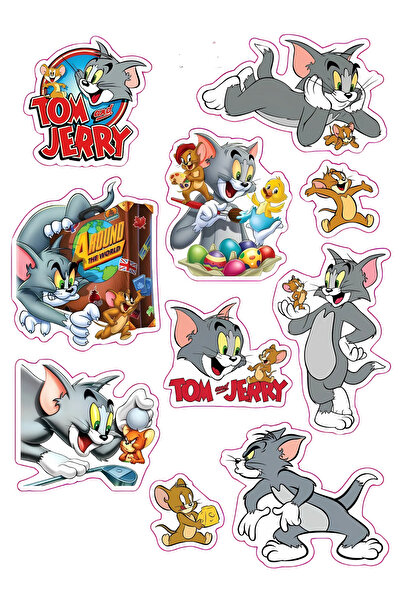 BatıDoğu Tom ve Jerry Yenilebilir Cupcake ve Pasta Resim Baskı