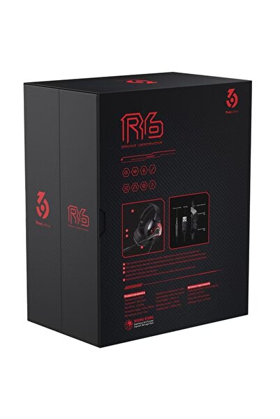 THREESIXNINE 369 R6 – سماعة ألعاب احترافية (لون أسود / أزرق أو أحمر)